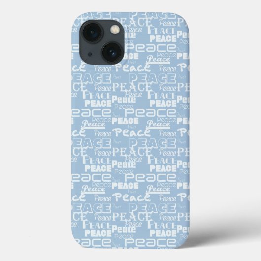 Peace Word Art Blue Case-Mate iPhone Hülle (Rückseite)