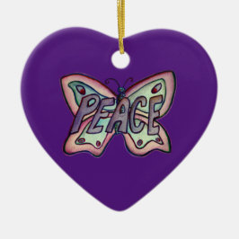 Peace Word Art Butterfly Geschenk Urlaub Ornamente