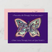 Peace Word Art Butterfly Wings Custom Einladungen (Vorne/Hinten)