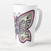 Peace Word Art Lila Butterfly Wing Cup Latte Tasse (Rechte Ecke)