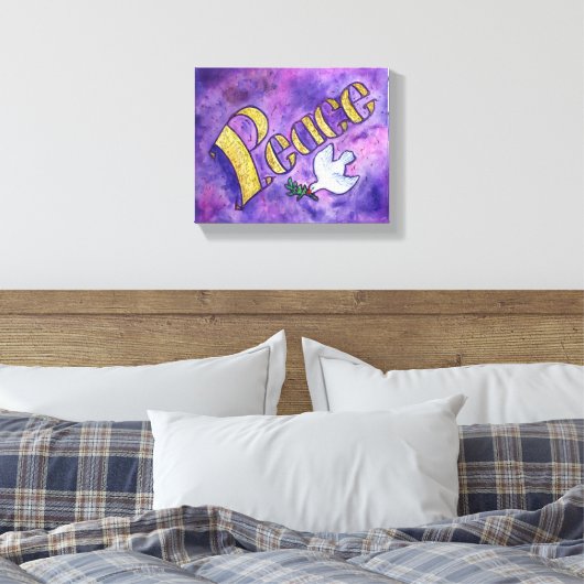 Peace Word Art Malerei gezackte Canvas Art Leinwanddruck (Insitu (Schlafzimmer))