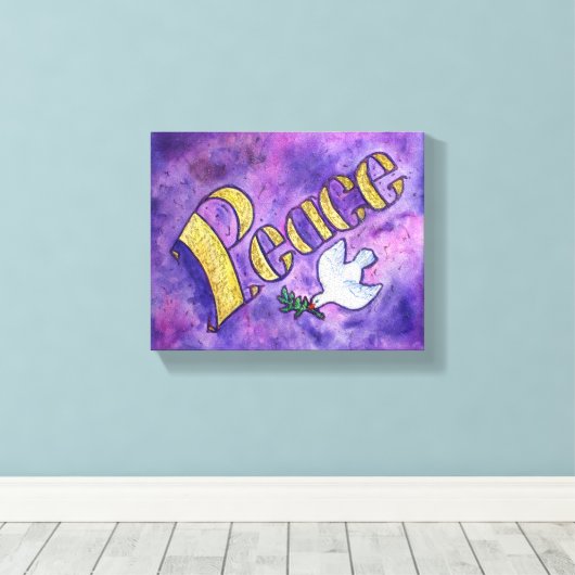 Peace Word Art Malerei gezackte Canvas Art Leinwanddruck (Insitu (Holzboden))