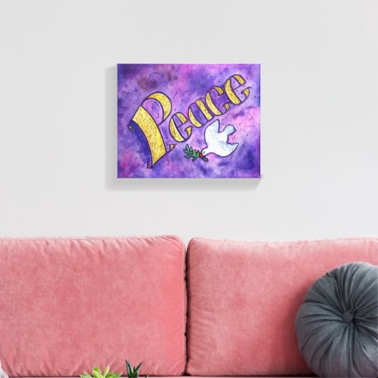 Peace Word Art Malerei gezackte Canvas Art Leinwanddruck (Insitu (Wohnzimmer))