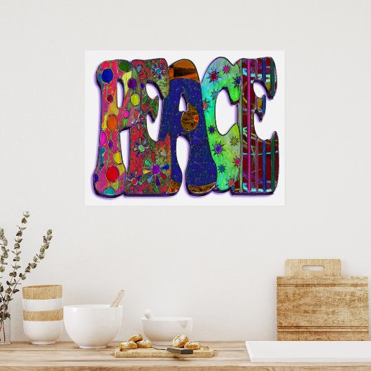 Peace Word Art Poster (Küche)