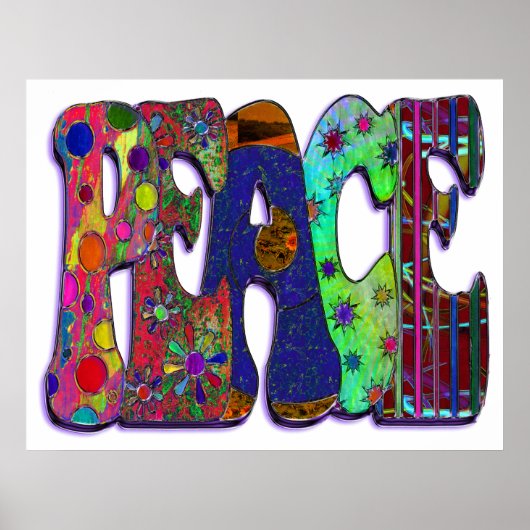 Peace Word Art Poster (Vorne)