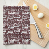 Peace Word Art Red Küchentuch (Viertel Falte)