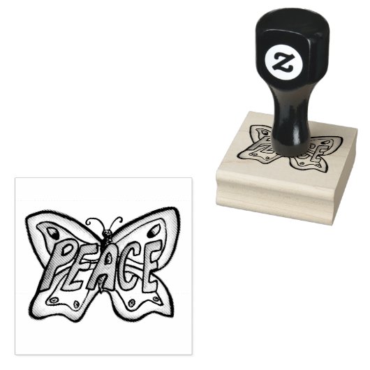 Peace Word Butterfly Rubber Briefmarke Gummistempel (Stempel)