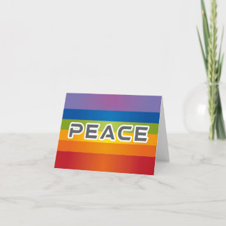 Peace Word Letters - Flag auf Rainbow Background Dankeskarte