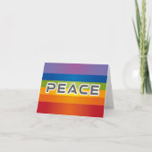 Peace Word Letters - Flag auf Rainbow Background Dankeskarte (Vorderseite)