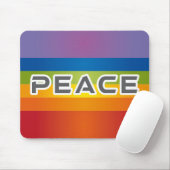 Peace Word Letters - Flag auf Rainbow Background Mousepad (Mit Mouse)