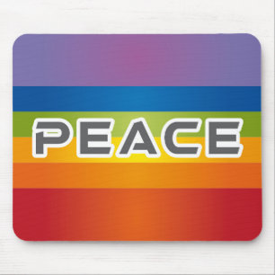 Peace Word Letters - Flag auf Rainbow Background Mousepad