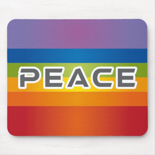 Peace Word Letters - Flag auf Rainbow Background Mousepad (Vorne)