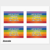 Peace Word Letters - Flag auf Rainbow Background Rechteckiger Aufkleber (Blatt)