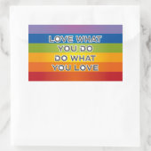 Peace Word Letters - Flag auf Rainbow Background Rechteckiger Aufkleber (Tasche)