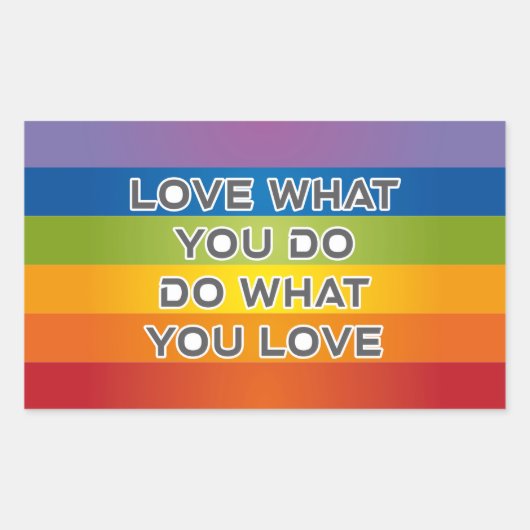 Peace Word Letters - Flag auf Rainbow Background Rechteckiger Aufkleber (Vorderseite)