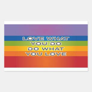 Peace Word Letters - Flag auf Rainbow Background Rechteckiger Aufkleber