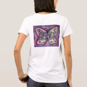 Peace Word Lila Butterfly Custom Art T - Shirts (Rückseite)