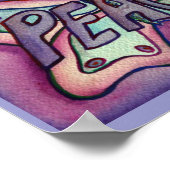 Peace Word Lila Butterfly Poster Kunstdrucke (Ecke)