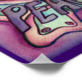 Peace Word Lila Butterfly Poster Kunstdrucke (Ecke)