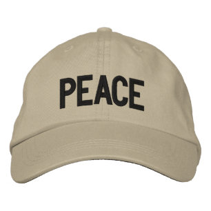 Peace Word Text Typografie in Farben 2 Stile Bestickte Baseballkappe
