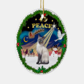 Peace Wreath - Blue Point Siamese Keramikornament (Rechts)