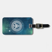 PEACE-Zeichen Symbol Mandala Space Lacy Hippie Spa Gepäckanhänger (Vorderseite horizontal)