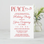 Peace Zitat White Fox Corporate Holiday Einladung (Stehend Vorderseite)
