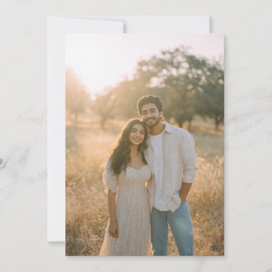 Peaceful Beige Natural Photo Einladung (Vorderseite)