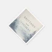 Peaceful Blue Misty Forest Serviette (Ecke)