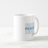 Peaceful Blue Wavy Retro Custom Name Text Coffee M Kaffeetasse (VorderseiteRechts)