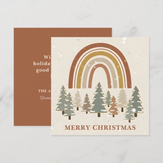 Peaceful Boho Scene Christmas Feiertagskarte (Vorne/Hinten)