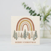 Peaceful Boho Scene Christmas Feiertagskarte (Stehend Vorderseite)