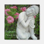Peaceful Buddha Garden Magnet – Be Peace Zen Decor (Vorne)
