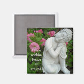 Peaceful Buddha Garden Magnet – Editable Zen Text (Vorderseite/Rückseite)