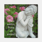 Peaceful Buddha Garden Magnet – Editable Zen Text (Vorne)