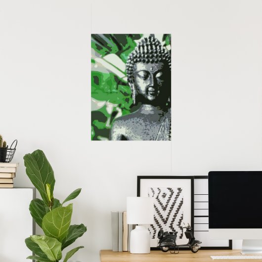 Peaceful Buddha Meditation Poster – Close-Up Zen (Heimbüro)