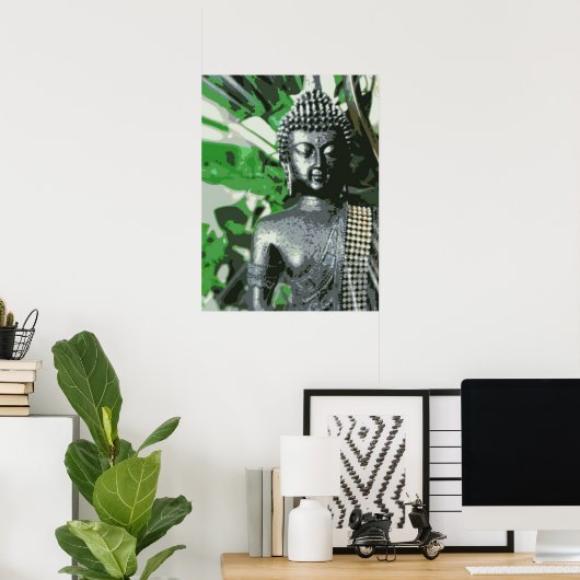 Peaceful Buddha Meditation Poster – Zen Wall Art (Heimbüro)