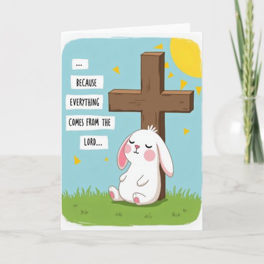 Peaceful Bunny Prayer Card Karte (Vorderseite)