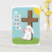 Peaceful Bunny Prayer Card Karte (Gelbe Blume)