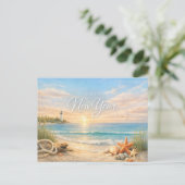 Peaceful Coastal Lighthouse New Year Feiertagspostkarte (Stehend Vorderseite)