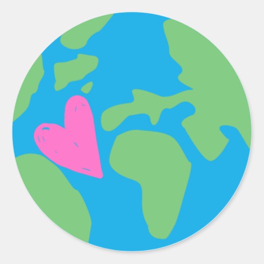 Peaceful earth runder aufkleber (Vorderseite)