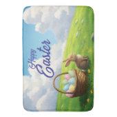 Peaceful Easter Spring Meadow Bunny & Egg Basket Badematte (Vorderseite Vertikal)