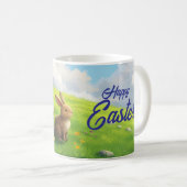 Peaceful Easter Spring Meadow Bunny & Egg Basket Kaffeetasse (VorderseiteRechts)