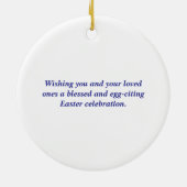 Peaceful Easter Spring Meadow Bunny & Egg Basket Keramik Ornament (Hinten)