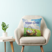 Peaceful Easter Spring Meadow Bunny & Egg Basket Kissen (Stuhl )