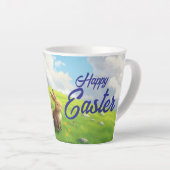 Peaceful Easter Spring Meadow Bunny & Egg Basket Milchtasse (Rechte Ecke)