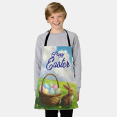 Peaceful Easter Spring Meadow Bunny & Egg Basket Schürze (Getragen)