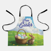 Peaceful Easter Spring Meadow Bunny & Egg Basket Schürze (Vorderseite)