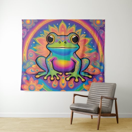 Peaceful Froggy Vibes for Your Space Wandteppich (Beispiel (Horizontal))