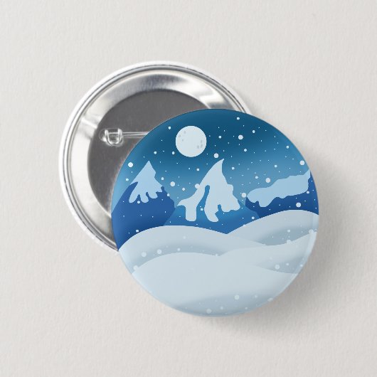 Peaceful Frosted Landscape Button (Vorne & Hinten)